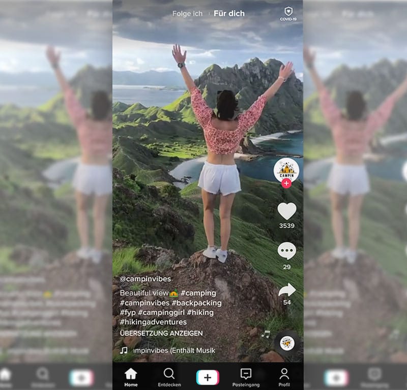 Screenshot For You Page auf TikTok, Copyright Sina Marie Wachter 