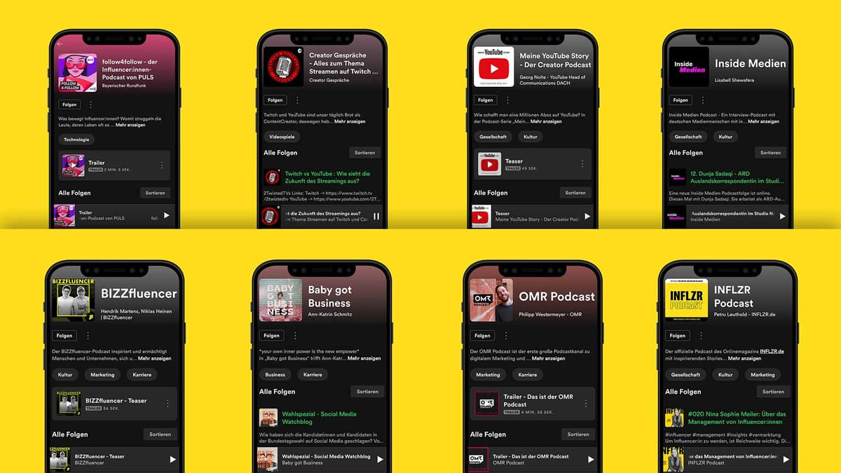8 Podcast-Empfehlungen für  Content Creator:innen